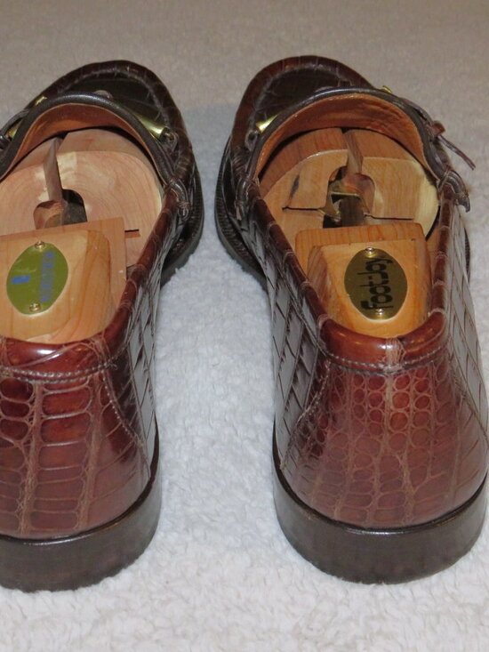 Ralph Lauren Purple Label Burgundy Crocodile Buckle Stirup Loafers 10D main image 11